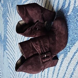 Suede ankle booties